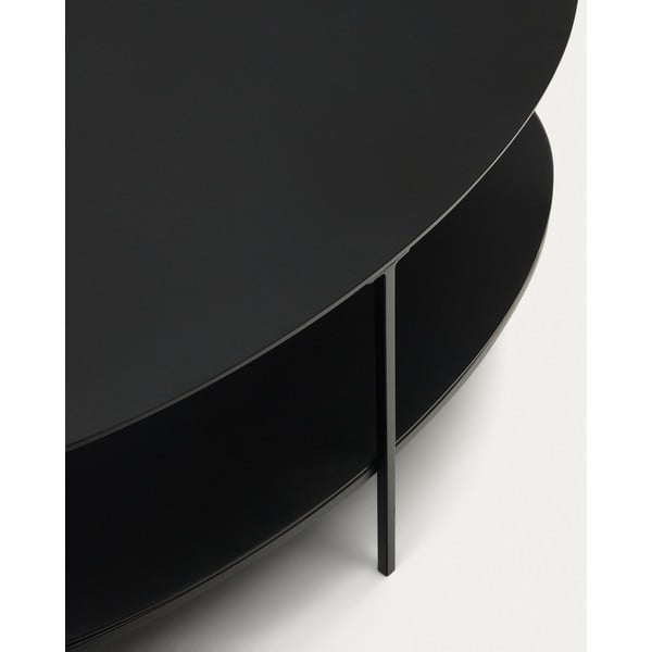 Čierny konferenčný stolík so sklenenou doskou 65x110 cm Fideia – Kave Home-image-4