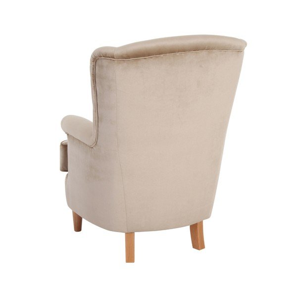 Pieskovohnedé zamatové kreslo ušiak Max Winzer Kendra Velvet-image-4