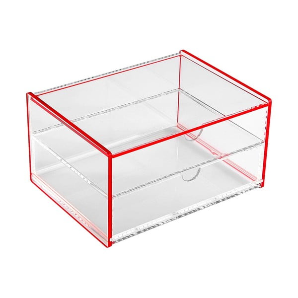 Červený úložný box Versa Ariel, 17,1 × 13 × 9,2 cm