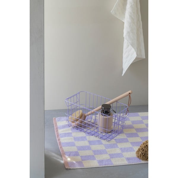 Svetložlto-fialová kúpeľňová predložka z bio bavlny 50x80 cm Retro – Mette Ditmer Denmark-image-1