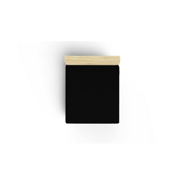 Čierne napínacie bavlnené prestieradlo 140x190 cm - Mijolnir
