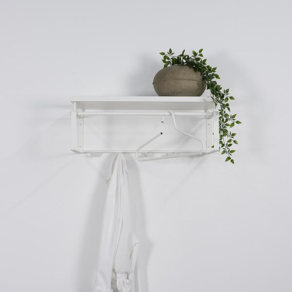 Biely kovový nástenný vešiak s poličkou 70 cm Rex – Spinder Design-image-3
