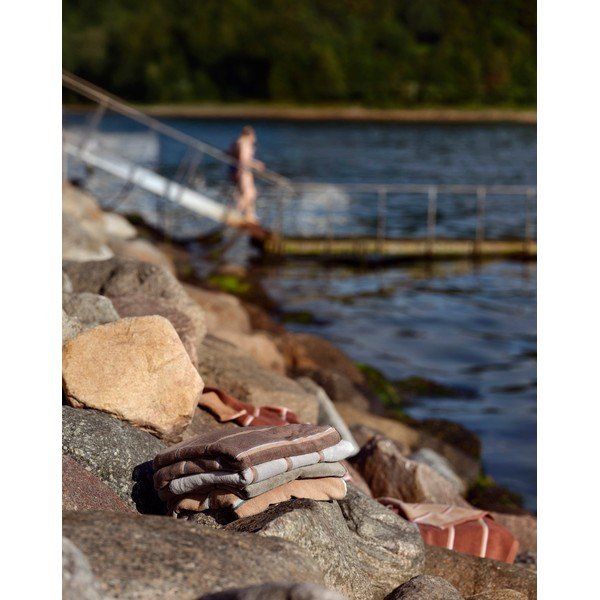 Hnedá/béžová bavlnená osuška 70x140 cm Sauna – Zone-image-2