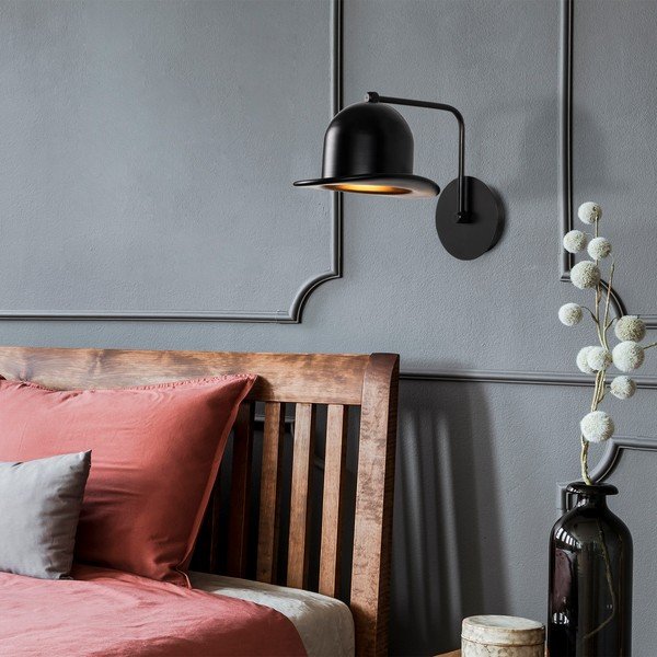 Čierne nástenné svietidlo ø 19 cm Fötr Sivani – Opviq lights-image-1