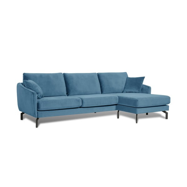 Modrá zamatová rohová pohovka (pravý roh) Magic - Scandic-image-2