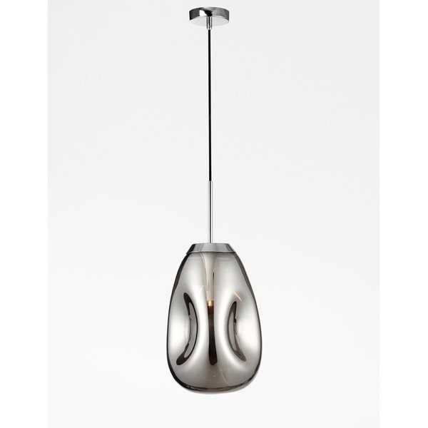 Sklenené závesné svietidlo v lesklej striebornej farbe ø 22 cm Lava – Nova Luce-image-3