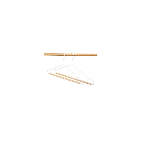 Sada 2 bielych vešiakov na oblečenie s dreveným detailom Compactor Frosted-image-2