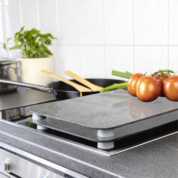 Súprava 2 sivých sklenených krytov na sporák Wenko Universal-image-1