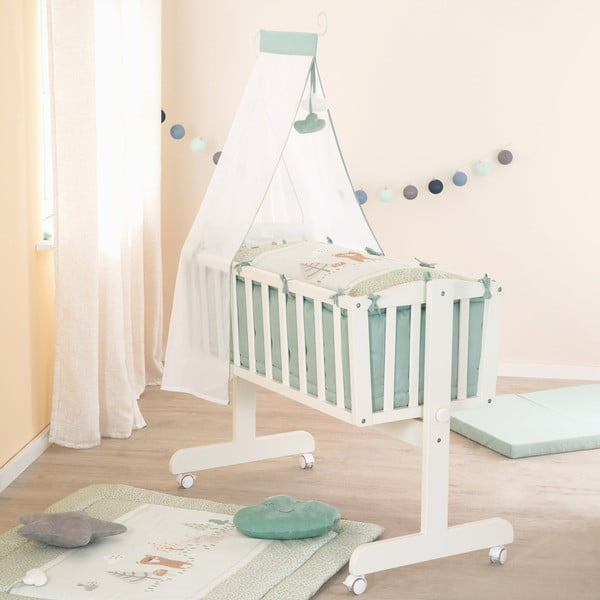 Svetlozelené bavlnené detské obliečky do postieľky 80x80 cm Woodland Buddies – Roba-image-3