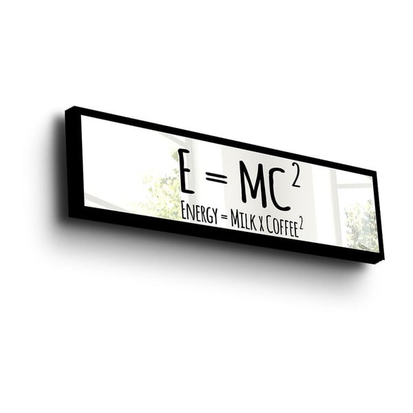 Zrkadlová nástenná dekorácia v drevenom ráme EMC, 108 × 28 cm