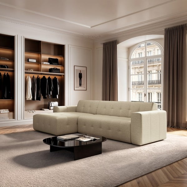 Béžová rohová pohovka (ľavý roh/s leňoškou) Tuil – Rodier-image-1