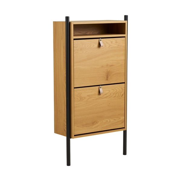 Výklopná skrinka na topánky v dekore duba v prírodnej farbe 62x118x26 cm Barco – House Nordic-image-3