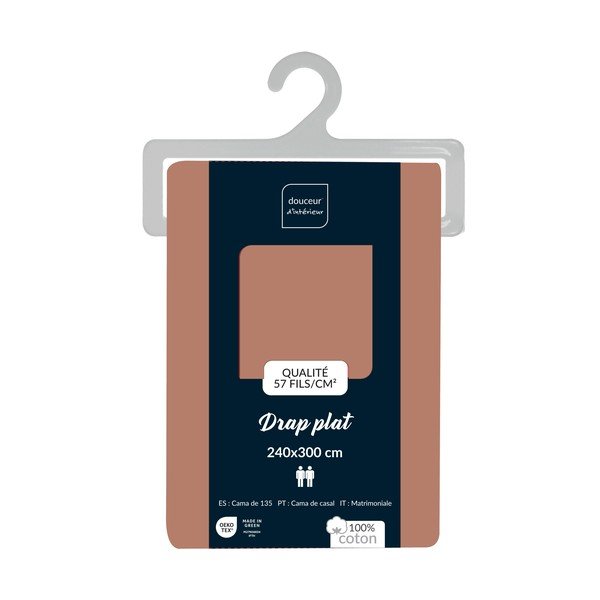 Bavlnená plachta v lososovej farbe 240x300 cm Lina – douceur d'intérieur-image-2