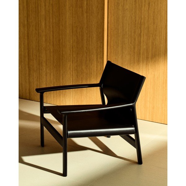 Čierne kožené kreslo Jan – Kave Home-image-1