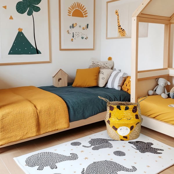 Detský kôš na hračky z morskej trávy v žlto-prírodnej farbe ø 30x28 cm Giraffe – Compactor-image-1