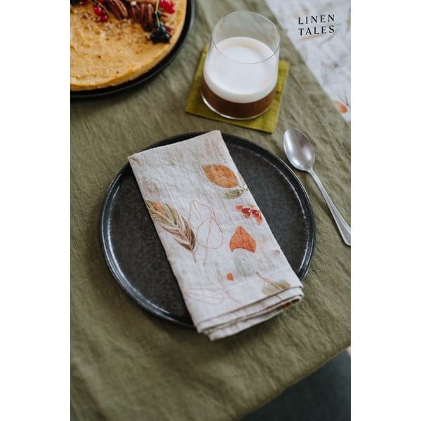 Olivovozelená ľanová utierka Linen Tales, 65 x 45 cm-image-1