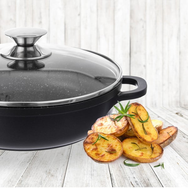 Kastról s nepriľnavým povrchom Pfluon Granit so sklenenou pokrievkou Orion Grande, ⌀ 24 cm-image-1