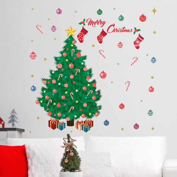 Samolepka na stenu Walplus Merry Christmas Tree