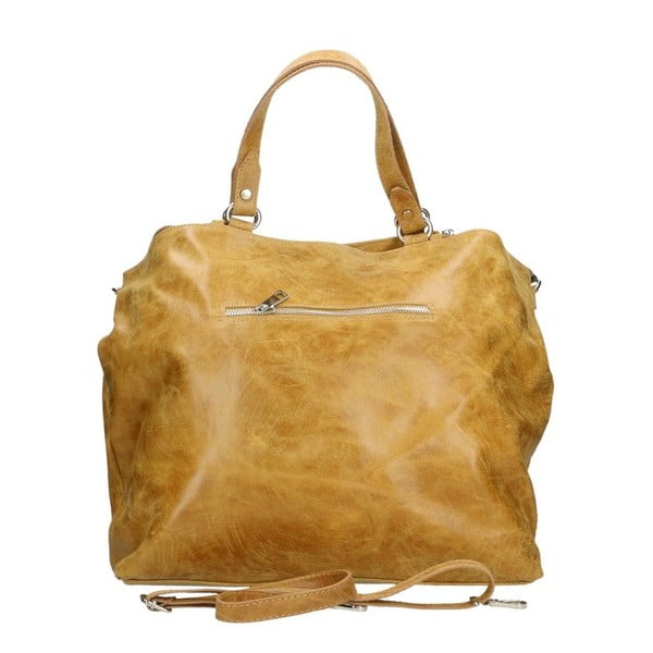 Koňakovohnedá kožená kabelka Chicca Borse Terracia-image-2