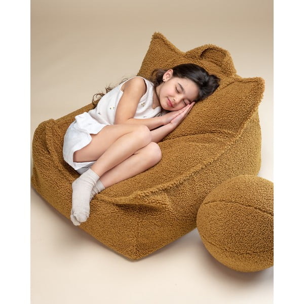 Hnedý detský sedací vak z textílie buklé Chair – Wigiwama-image-2