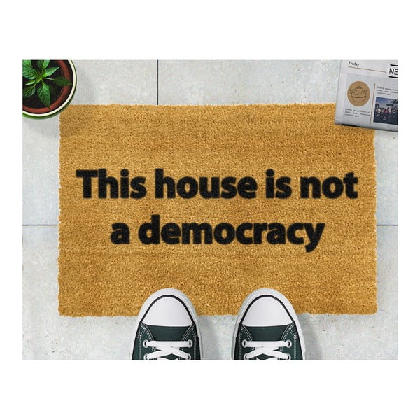 Rohožka z prírodného kokosového vlákna Artsy Doormats This House is Not a Democracy, 40 x 60 cm