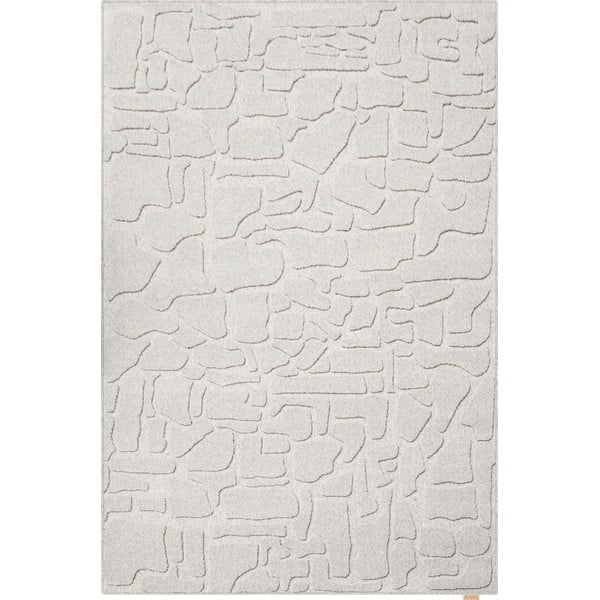 Svetlosivý vlnený koberec 200x300 cm Morphic Dunes – Agnella