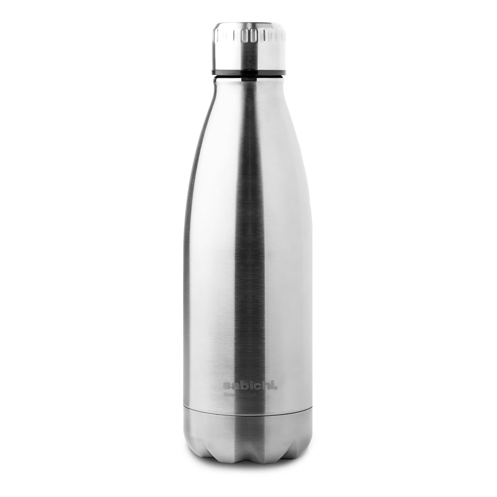 Antikoro termofľaša v striebornej farbe Sabichi Stainless Steel Bottle, 450 ml