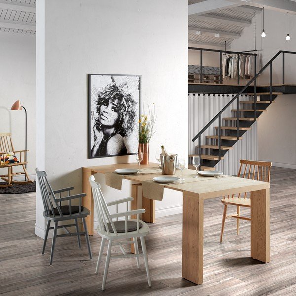 Prírodná jedálenská stolička z dreva kaučukovníka Kave Home Kristie-image-1