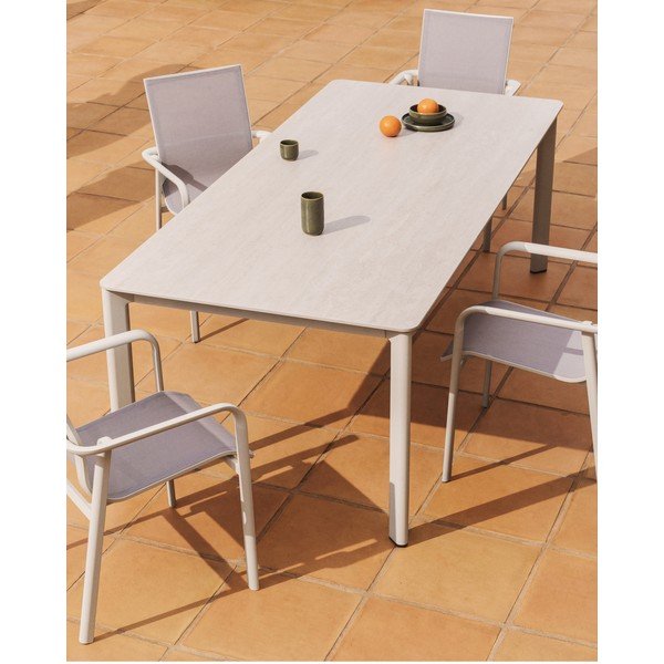 Záhradný jedálenský stôl s doskou z kameňa 100x220 cm Anafi – Kave Home-image-2