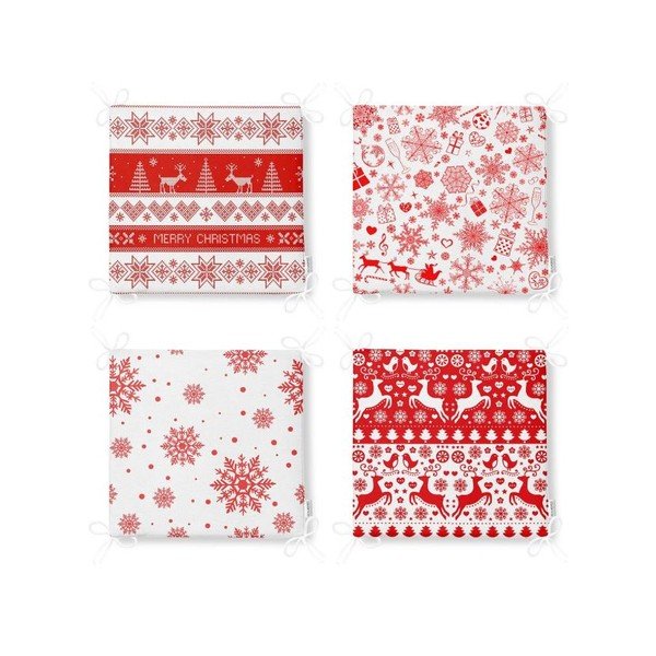 Sedáky v súprave 4 ks s vianočným motívom 40x40 cm Snowflakes – Mila Home