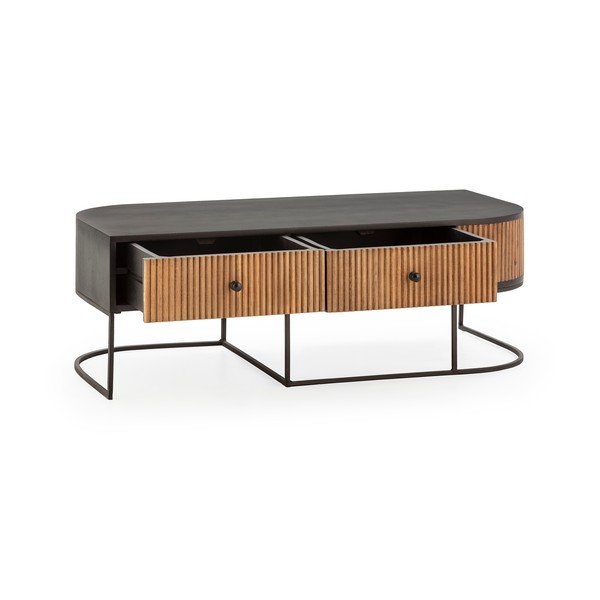 Konferenčný stolík z mangového dreva v prírodnej farbe 60x120 cm Curve – MOME-image-3