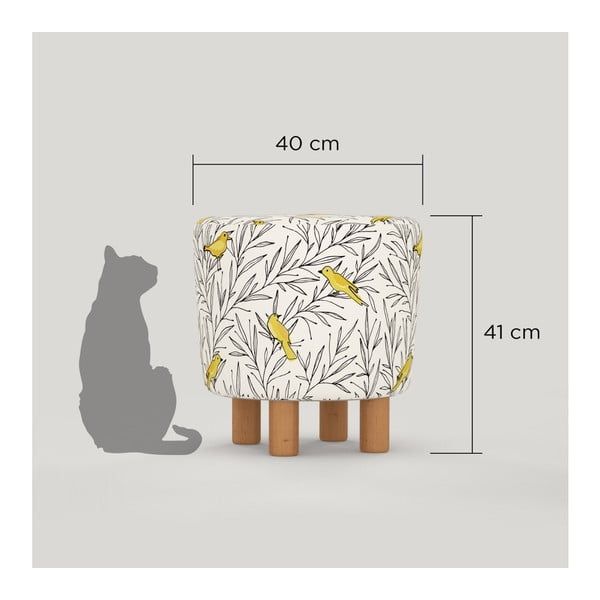 Taburet s drevenými nohami Cono Canaro, ⌀ 41 cm-image-1