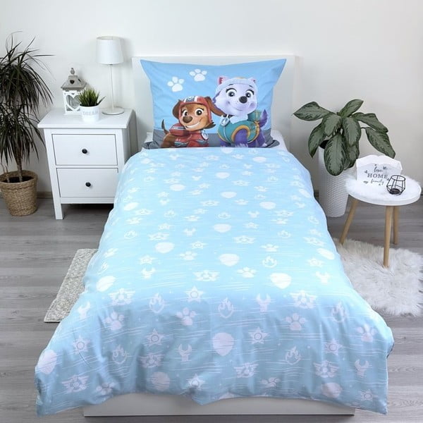 Modré bavlnené detské obliečky na jednolôžko 140x200 cm Paw Patrol – Jerry Fabrics-image-2