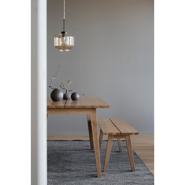 Drevená jedálenská lavica v dubovom dekore Rowico Melfort, 144 x 38 cm-image-4