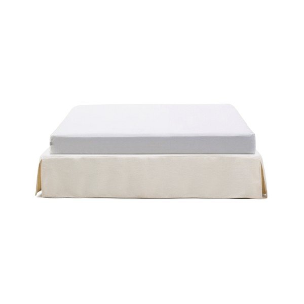 Biela čalúnená dvojlôžková posteľ bez čela 160x200 cm Jaira – Kave Home-image-4