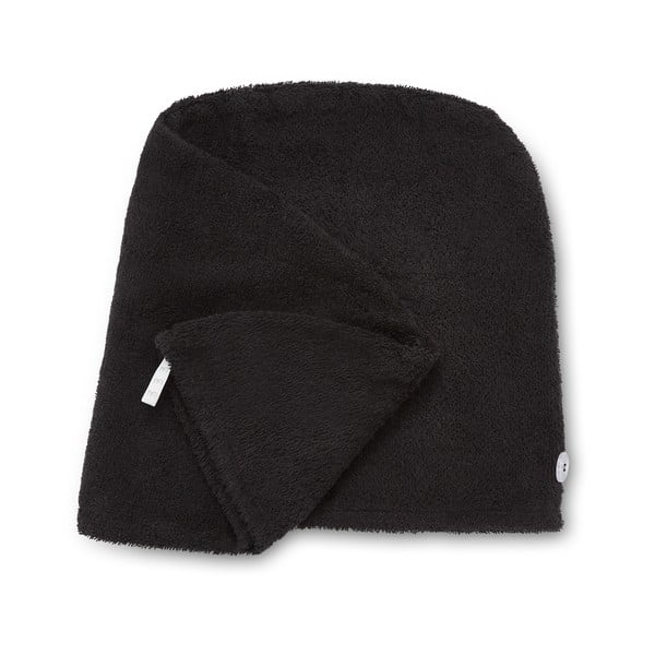 Čierne rýchloschnúce bavlnené uteráky na vlasy v súprave 2 ks 20x13 cm Quick Dry – Catherine Lansfield-image-2