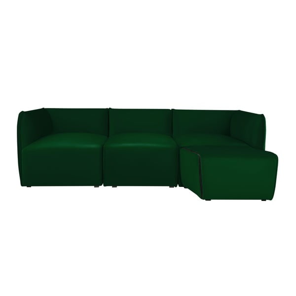 Zelená modulová trojmiestna pohovka s ležadlom Norrsken Ebbe
