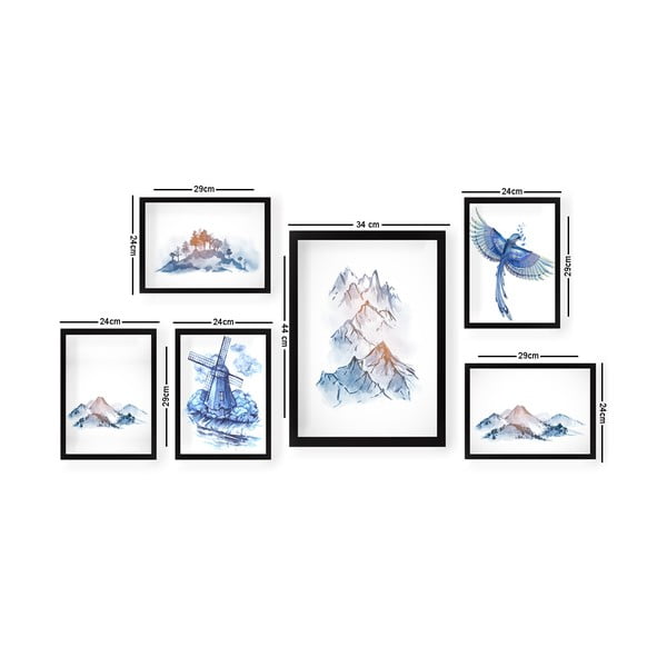 Obrazy v súprave 6 ks Watercolor – Wallity-image-2