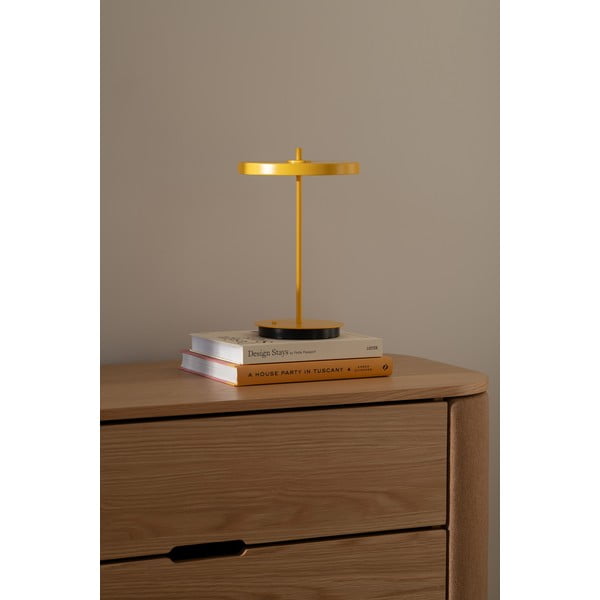 Žltá kovová LED stolová lampa s kovovým tienidlom (výška 31 cm) Asteria Move – UMAGE-image-1