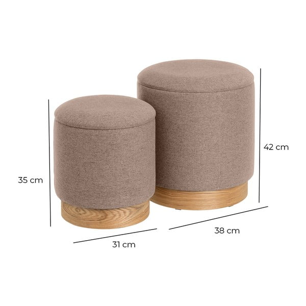 Svetlohnedé taburety v súprave 2 ks – Casa Selección-image-4