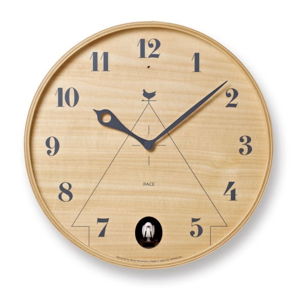 Svetlohnedé kukučkové hodiny Lemnos Clock Pace, ⌀ 30,5 cm
