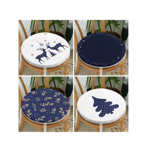 Sedáky v súprave 4 ks s vianočným motívom ø 40 cm Blue Christmas – Mila Home-image-1