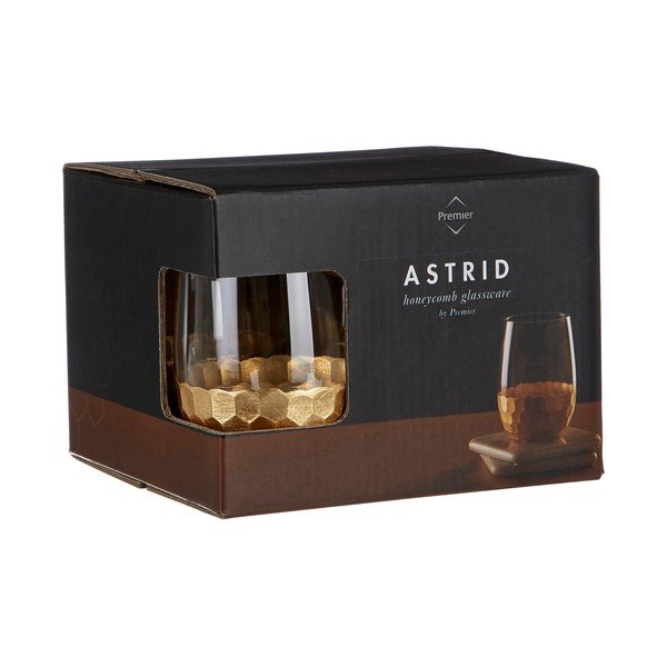 Sada 4 pohárov s detailmi v zlatej farbe Premier Housewares Astrid, 240 ml-image-4