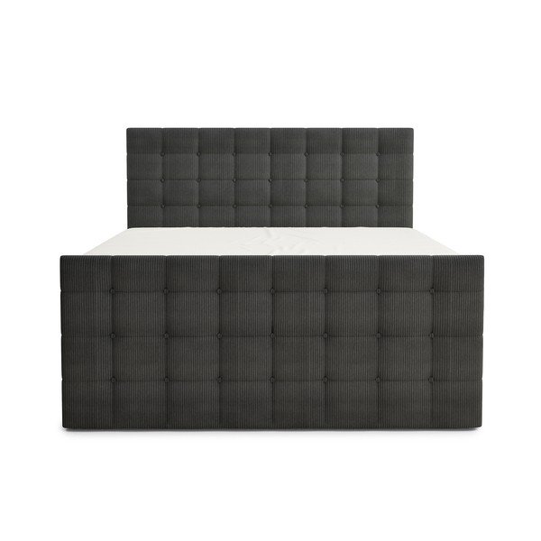 Antracitová boxspring posteľ s úložným priestorom 160x200 cm Tasca – Maison de Rêve-image-2