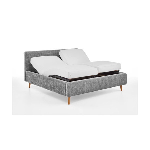 Svetlosivá čalúnená dvojlôžková posteľ s roštom 180x200 cm Primavera – Meise Möbel-image-4