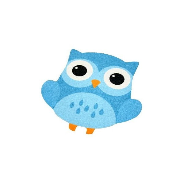Detský modrý koberec Zala Living Owl, 66 × 66 cm