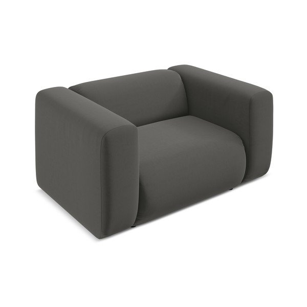 Sivé zamatové kreslo Ekahi – Makamii-image-3