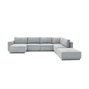 Svetlosivá menčestrová rohová pohovka (pravý roh/do tvaru "U") Nihad modular – Bobochic Paris