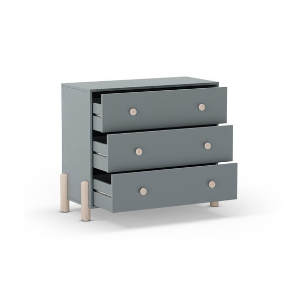 Detská komoda sivozelená z borovicového dreva 90x80x40 cm Enola – Marckeric-image-3