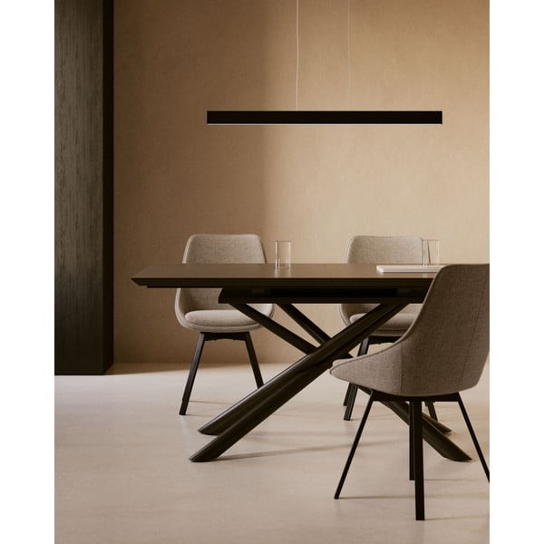 Matne čierne LED stropné svietidlo 5.5x101 cm Boadella – Kave Home-image-1